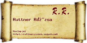 Ruttner Rózsa névjegykártya